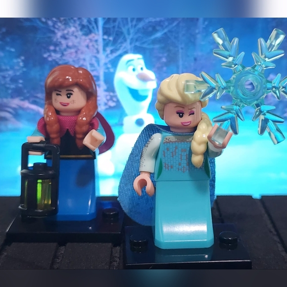 Disney minifigure Anna and Elsa frozen buildingblock Lego compatible M6 - Picture 2 of 6